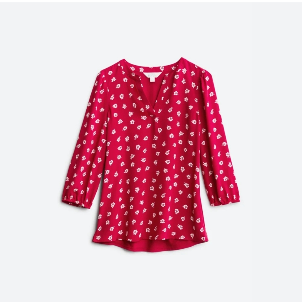 Red floral top